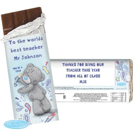 Personalised Me to You Bear Teacher 100g Chocolate Bar £6.99